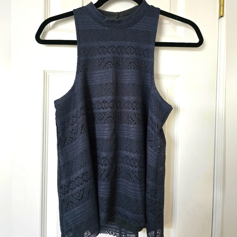Hollister A Line Sleevless Blouse Navy